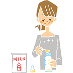 ミルクを調乳します。